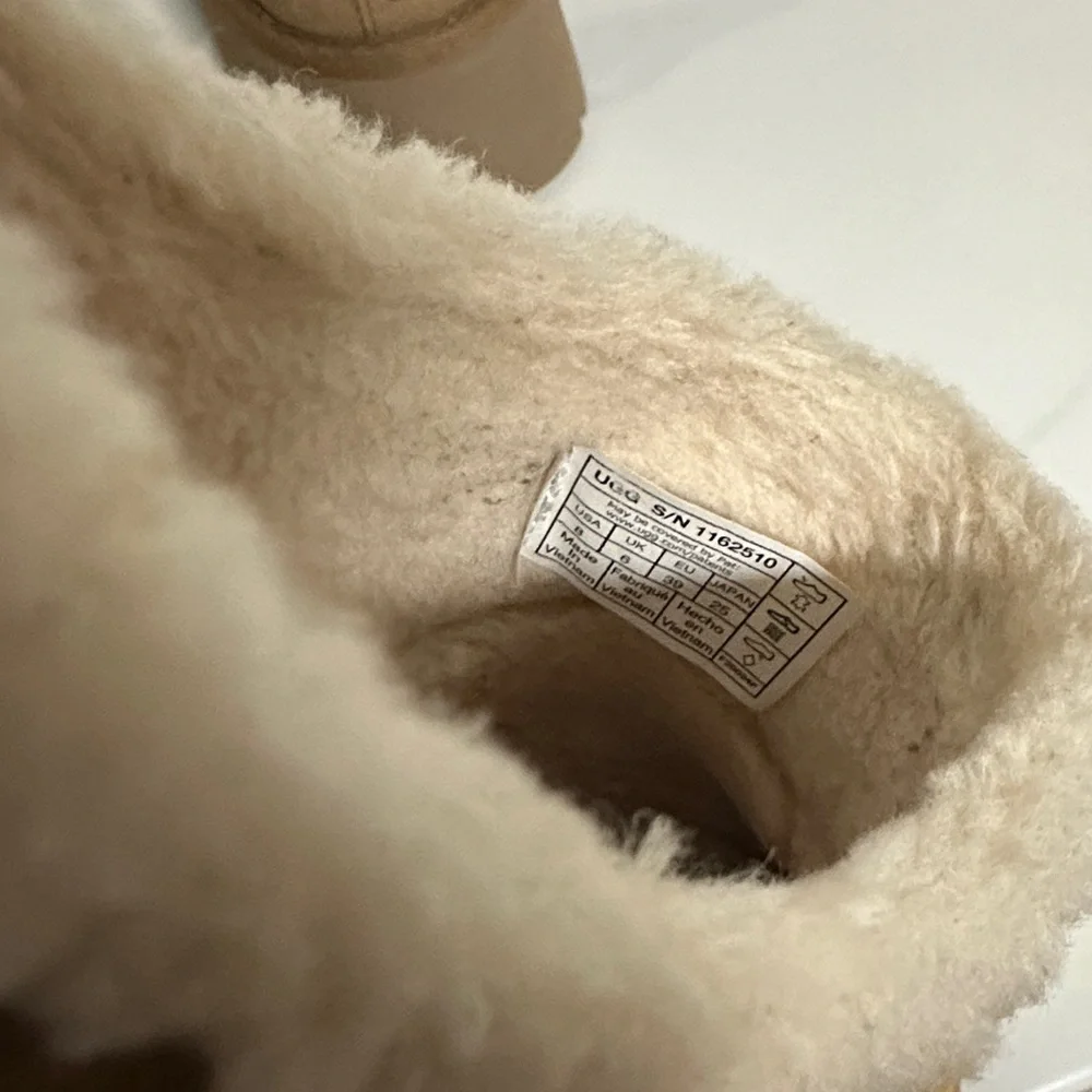 UGG Tan Shearling Lined Slippers - Picture 8 of 9